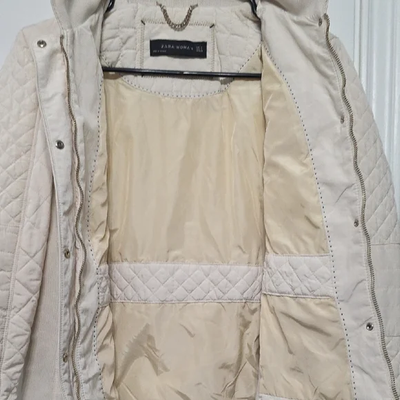 Elegant Cream Quilted Women's Jacket - Picture 14 of 14